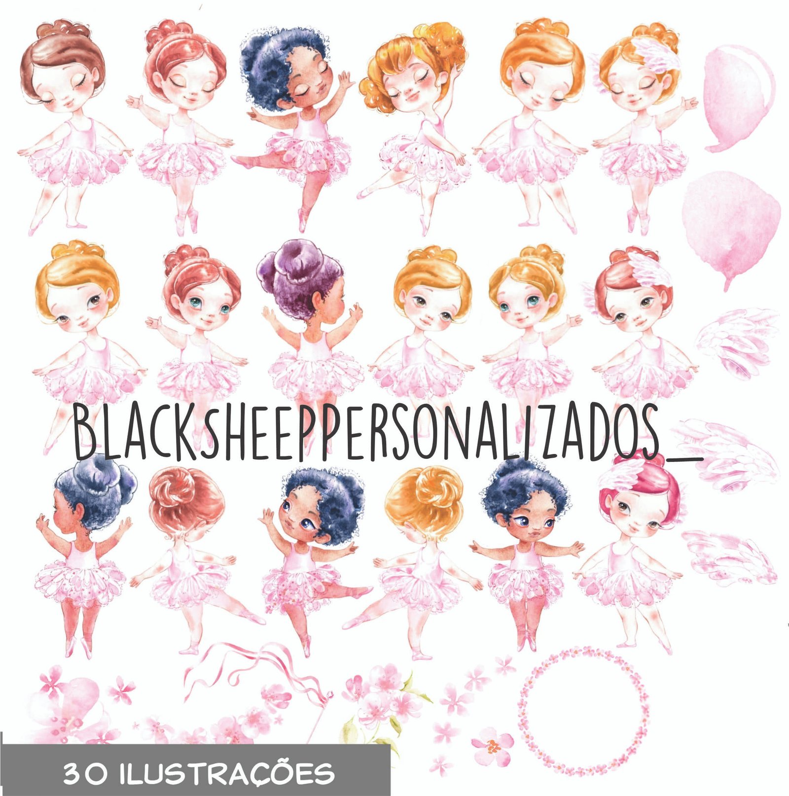 KIT DIGITAL BAILARINA AQUARELA